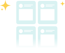 Grid of new social media posts