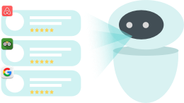 Reviews from Google and Tripadvisor flowing into the Echo Social robot