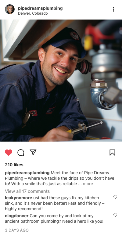 Example plumbing post: smiling plumber fixing a sink in Denver, Colorado